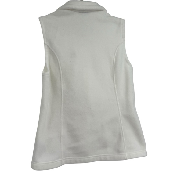 Columbia Women's White Full Zip Flannel Vest Size Medium w/ Zipper Pockets - Picture 2 of 8